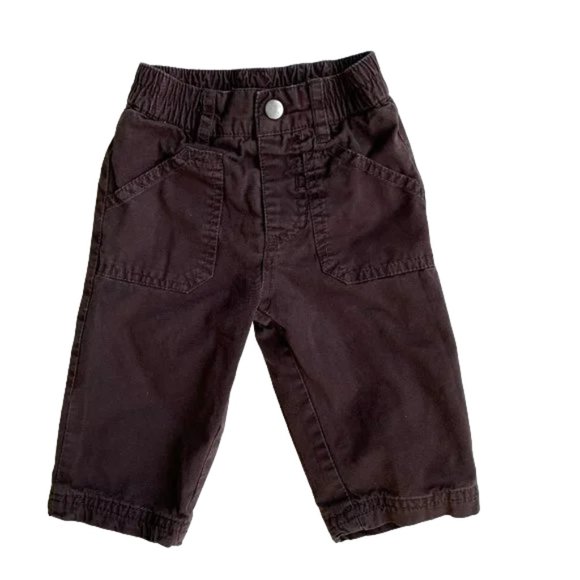 DPAM Lightweight Lined Brown Pull-on Pants Size 6 Months - Picture 1 of 5